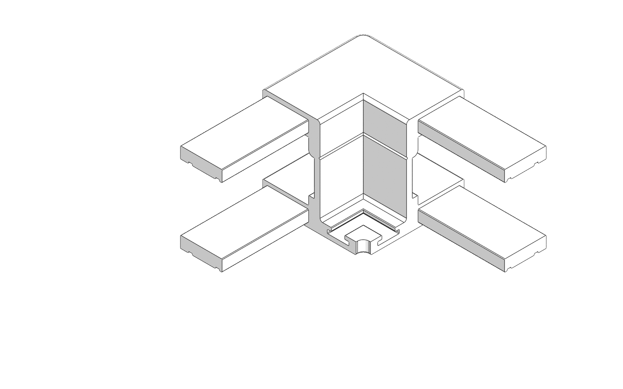 ACP1598 Door Jamb Joiner (ABS) 20MM AYRES Composite Panels